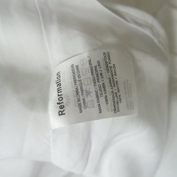 NWOT Reformation Casette Linen Dress in White Size 12 #811 - Picture 9 of 10